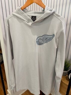 Fanatics Signature Light Gray Detroit Red Wings Pullover Hoodie